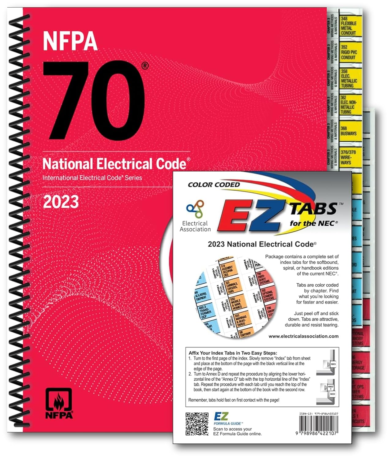 Nec 2023 National electrical code 2023 Edition spiral bound with Color Coded EZ Tabs for the NEC - Edu Lover